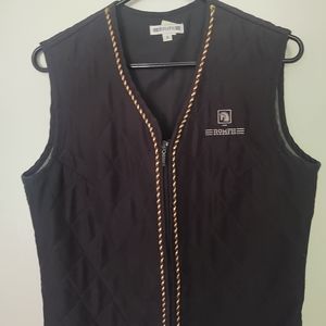 Black Romfh vest with red/ gold rope trim